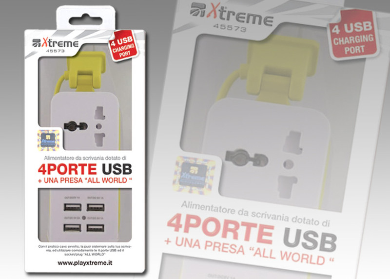Xtreme 45573 Indoor White,Yellow mobile device charger
