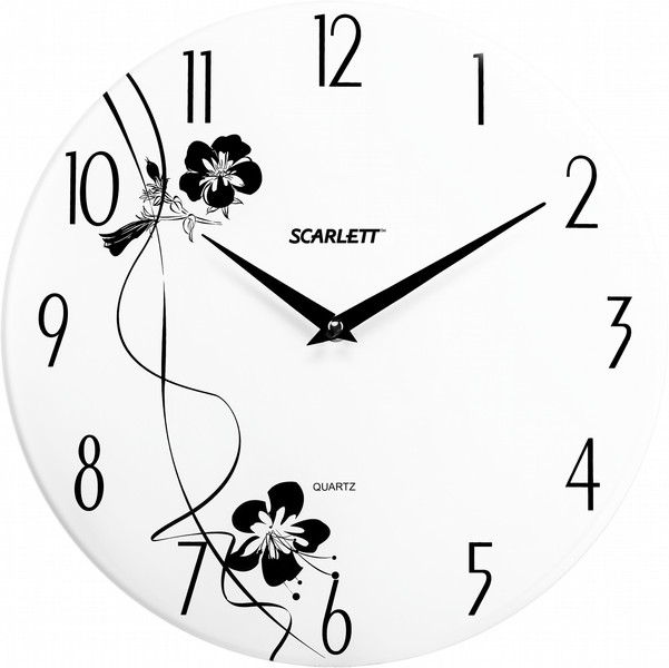 Scarlett SC-25F Quartz wall clock Круг Черный, Белый настенные часы