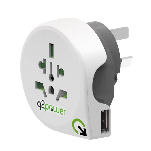 q2-power 1.100160 Universal Typ I (AU) Weiß Netzstecker-Adapter