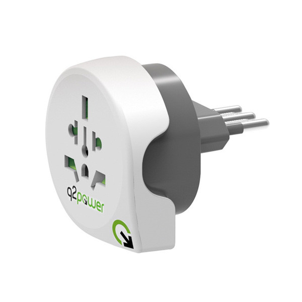 q2-power 1.100180 Universal Typ L (IT) Weiß Netzstecker-Adapter