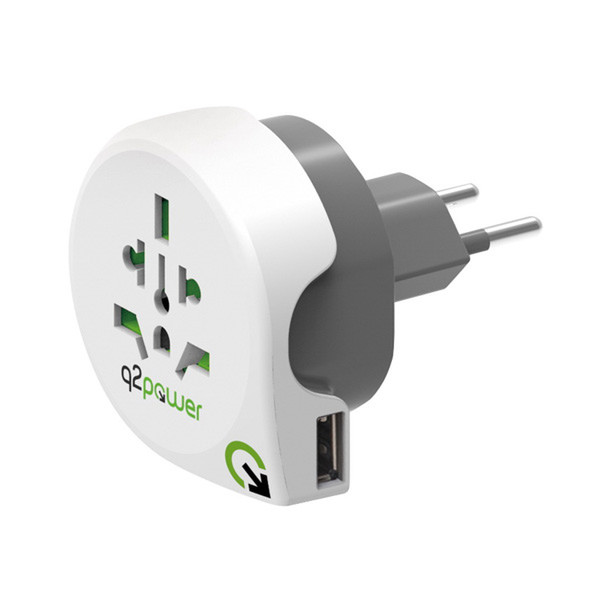 q2-power 1.100210 Universal Type J (CH) White power plug adapter