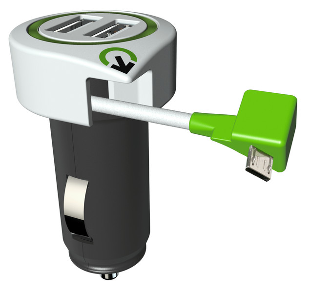 q2-power 3.100110 Авто Зеленый, Белый зарядное для мобильных устройств