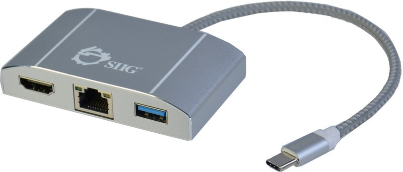 Siig JU-H30712-S1 USB 3.0 (3.1 Gen 1) Type-C 5000Mbit/s Silver interface hub