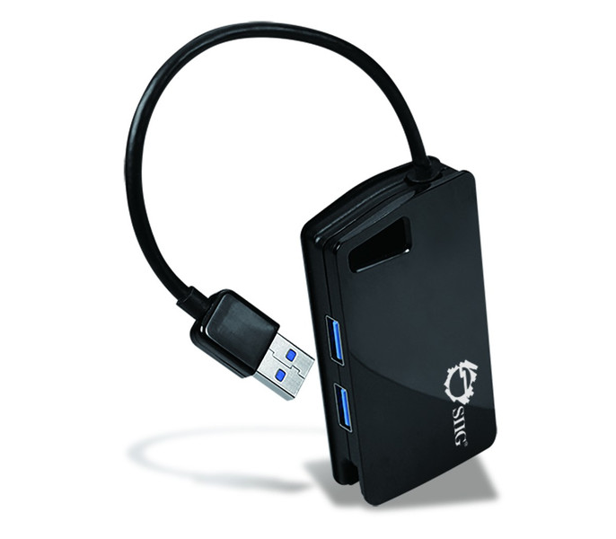 Siig JU-H30812-S1 USB 3.0 (3.1 Gen 1) Type-A 5000Мбит/с Черный хаб-разветвитель