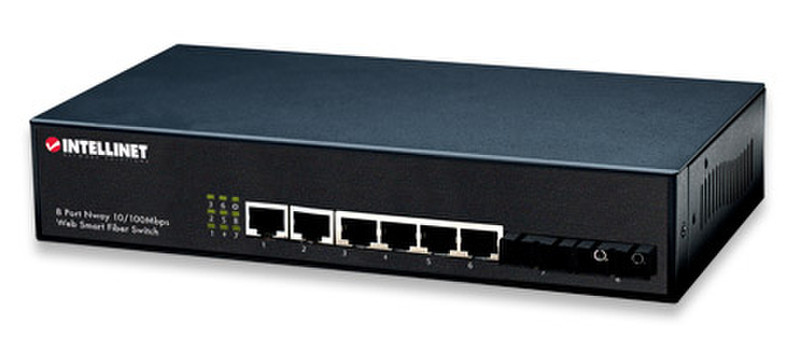Intellinet 523820 Управляемый Fast Ethernet (10/100) Черный сетевой коммутатор