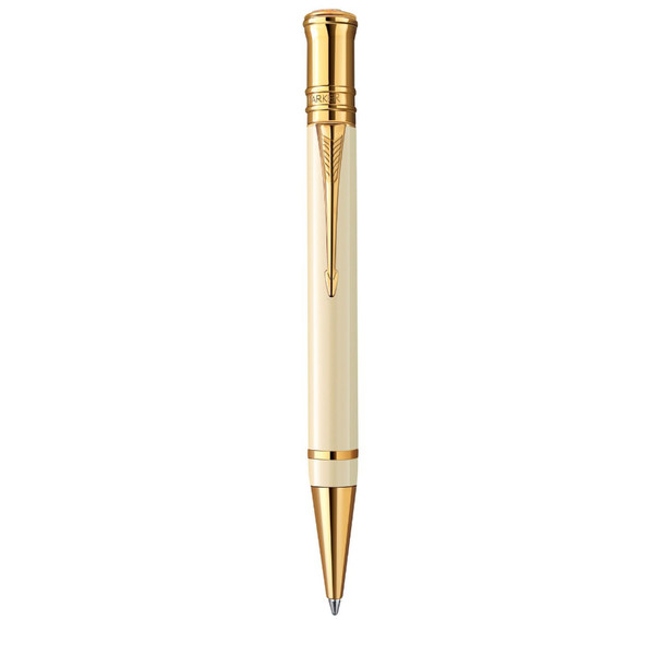 Parker Duofold White Ivorine Twist retractable ballpoint pen Средний Черный 1шт