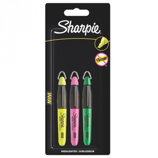 Sharpie S0741592 Скошенный наконечник Зеленый, Розовый, Желтый 3шт маркер