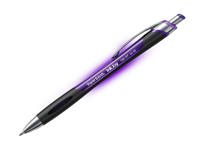 Papermate InkJoy 550 RT Clip-on retractable ballpoint pen Средний Пурпурный 12шт