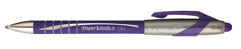 Papermate Flexgrip Elite Clip-on retractable ballpoint pen Violett 12Stück(e)