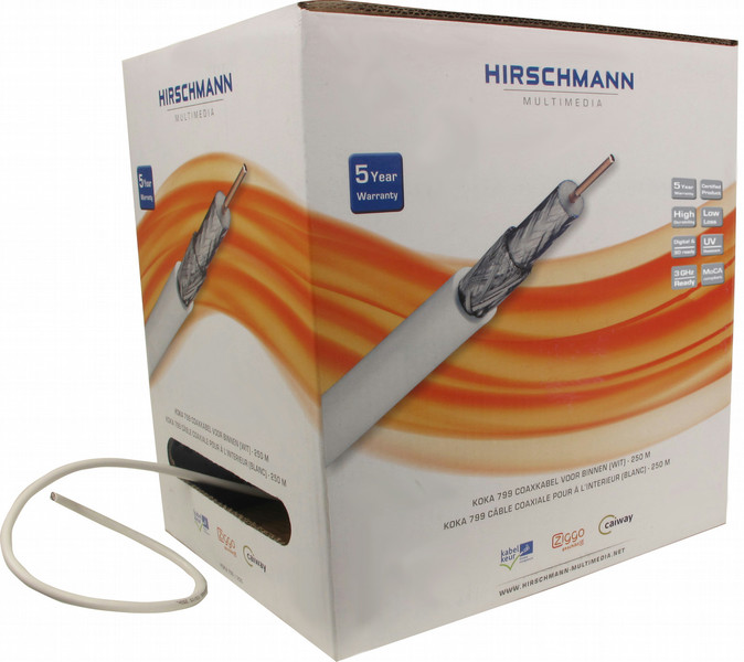 Hirschmann KOKA 799/250 250м Нет Нет Белый коаксиальный кабель