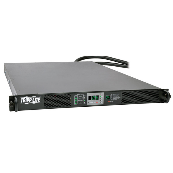 Tripp Lite 8.6kW 208V 3-Phase Monitored Rack ATS, 1U, 2 L15-30P, 6 ft. Cords, (Vertical PDU also required, Sold separately)
