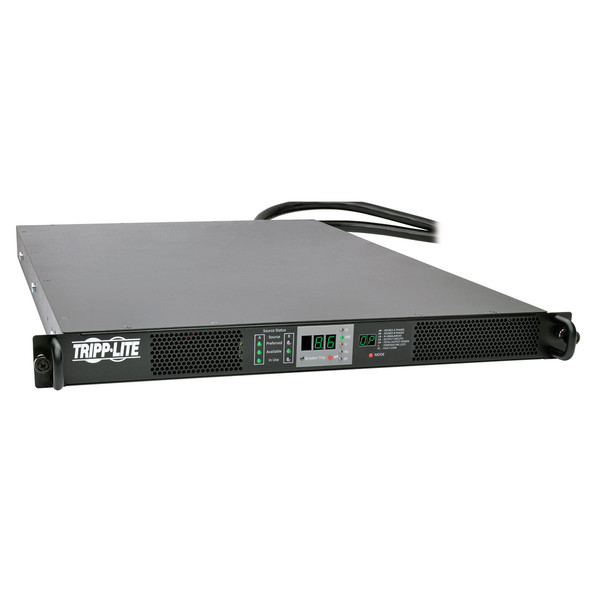 Tripp Lite 8.6kW 3-Phase 208V Monitored Rack ATS, 1U, 2 L21-30P, 6 ft. Cords, (Vertical PDU also required, Sold Separately)