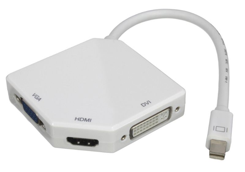 Microconnect MDPHDMIVGADVI Mini DisplayPort VGA + HDMI + DVI Weiß Videokabel-Adapter