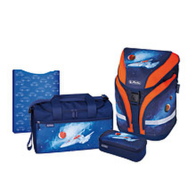 Herlitz Motion Plus Jet Boy Polyester Blue,Orange school bag set
