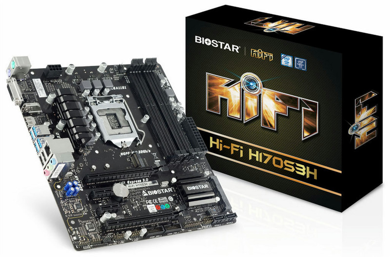 Biostar HI-FI H170S3H Intel H170 LGA1151 Микро ATX материнская плата
