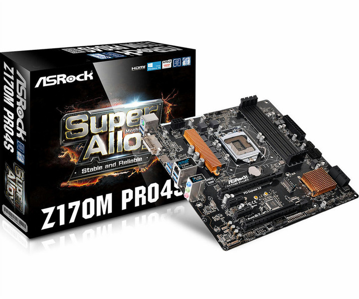 Asrock Z170M Pro4S Intel Z170 LGA1151 Микро ATX материнская плата