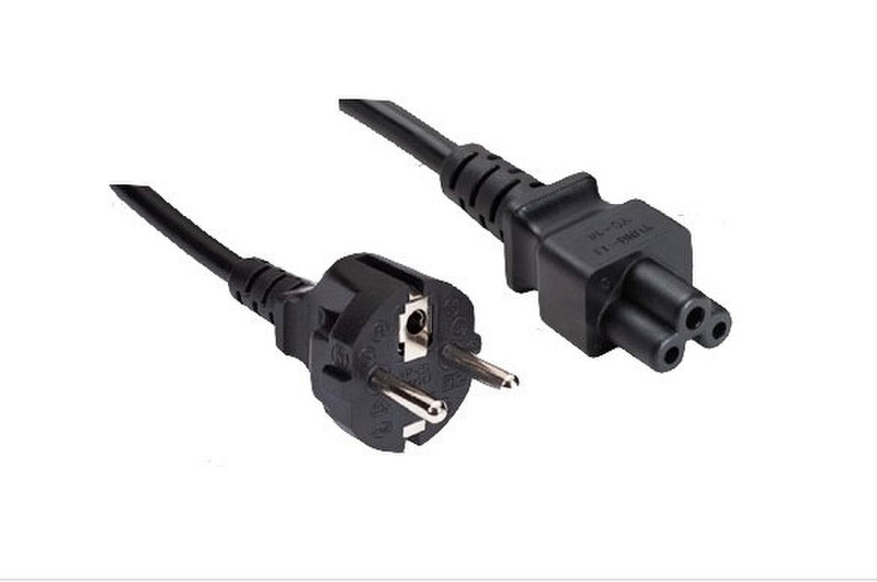 Alcasa 1553-5 5m CEE7/7 Schuko C5 coupler Black power cable