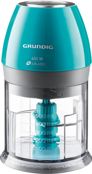 Grundig CH 6280 T Tabletop blender Transparent,Turquoise 0.5L 450W
