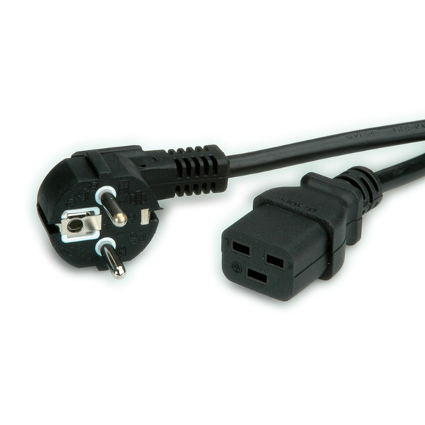 Value 19.99.1553 3m CEE7/7 Schuko C19 coupler Black power cable