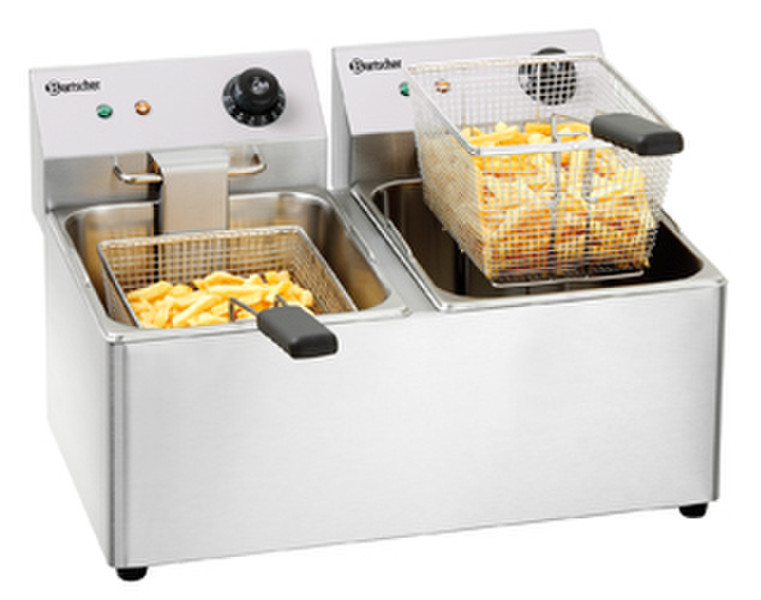 Bartscher SNACK IV Double Stand-alone Deep fryer 16L 6500W Stainless steel