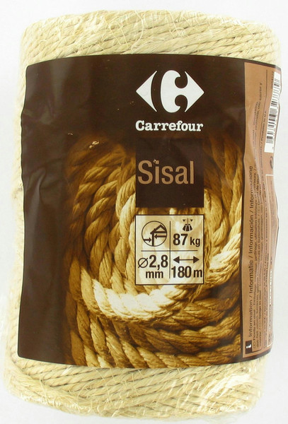 Carrefour 332777 180m Sisal Beige Seil