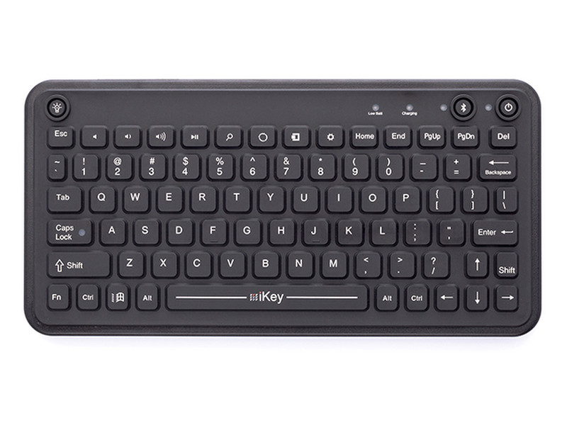 iKey BT-80-02 Bluetooth Английский Черный клавиатура для мобильного устройства