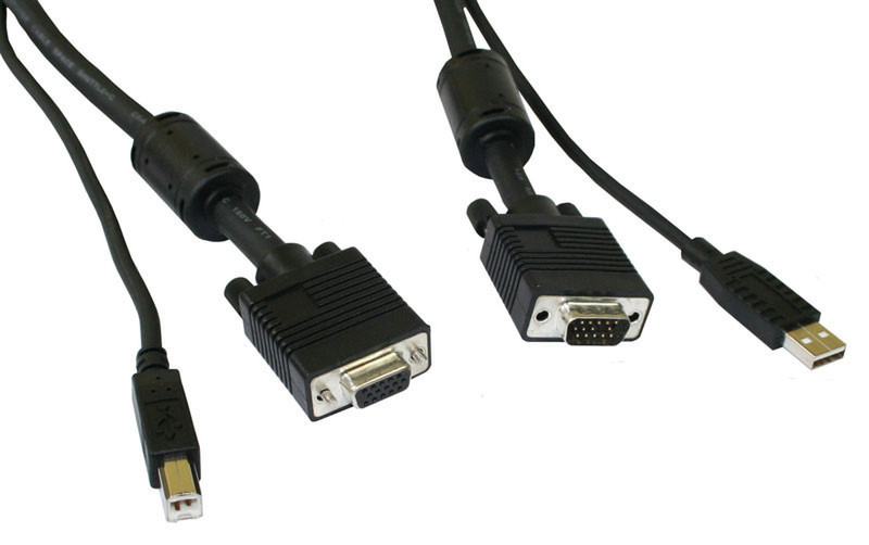 Alcasa 2810-OC2 1.8m Black keyboard video mouse (KVM) cable