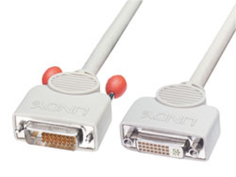 Lindy DVI Extension Cable, 5m 5м DVI-D DVI-D Серый DVI кабель