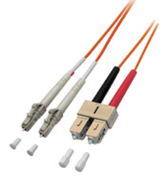 Lindy LWL-Duplex Cable, 3m 3м LC SC Оранжевый оптиковолоконный кабель