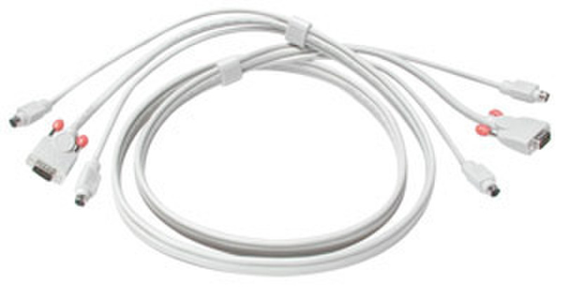 Lindy KVM Cable - 1m 1m Weiß Tastatur/Video/Maus (KVM)-Kabel