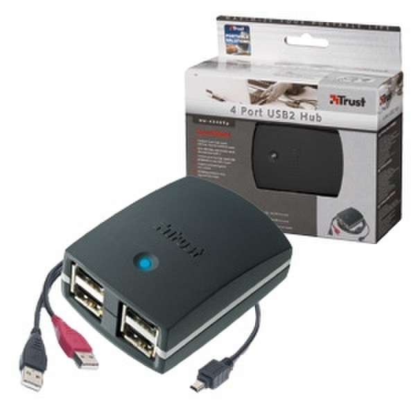 Trust 4 Port USB2 Hub HU-4240Tp 480Mbit/s Black interface hub