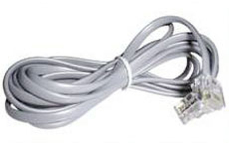 Lindy RJ-10 4/4 Cable, 5m 5м Серый телефонный кабель