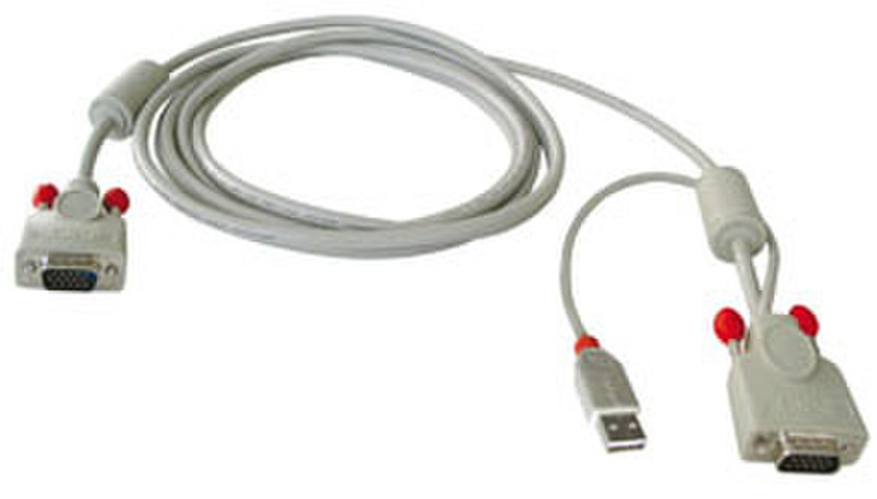 Lindy Combined KVM cable, 5m 5м Серый кабель клавиатуры / видео / мыши