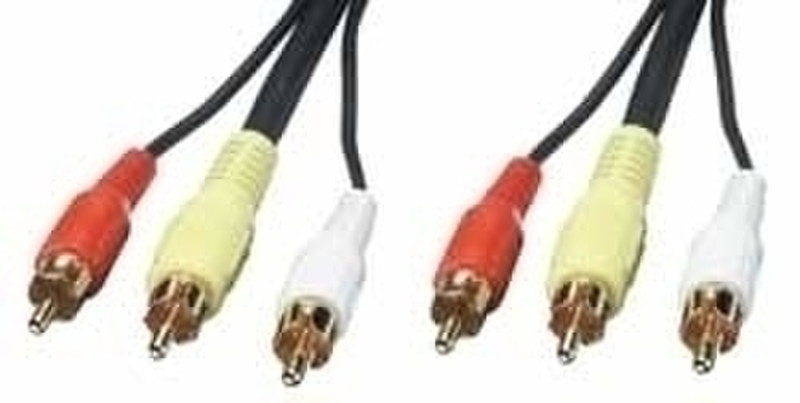 Lindy Audio-Video Cable, 3m 3м 3 x RCA 3 x RCA Черный композитный видео кабель