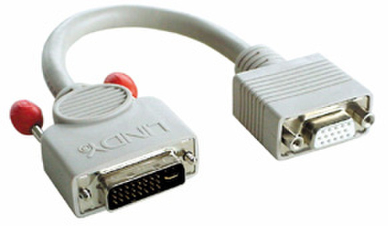 Lindy DVI-A/VGA FM cable, 0.2m 0.2м DVI-A VGA (D-Sub) Серый