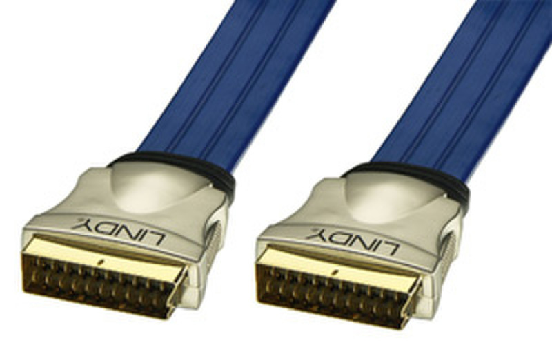 Lindy SCART cable, 5m 5m SCART (21-pin) SCART (21-pin) Blau SCART-Kabel