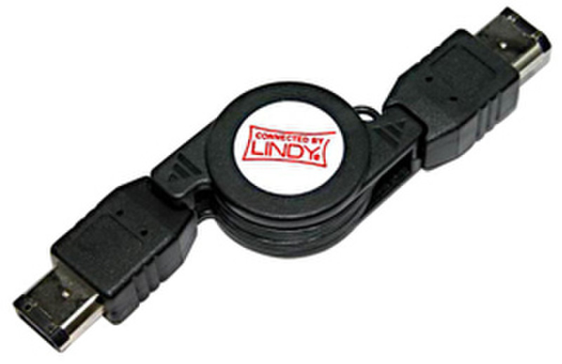 Lindy FireWire Cable, 6 Pin/6 Pin, 0.8m 0.8м Черный FireWire кабель