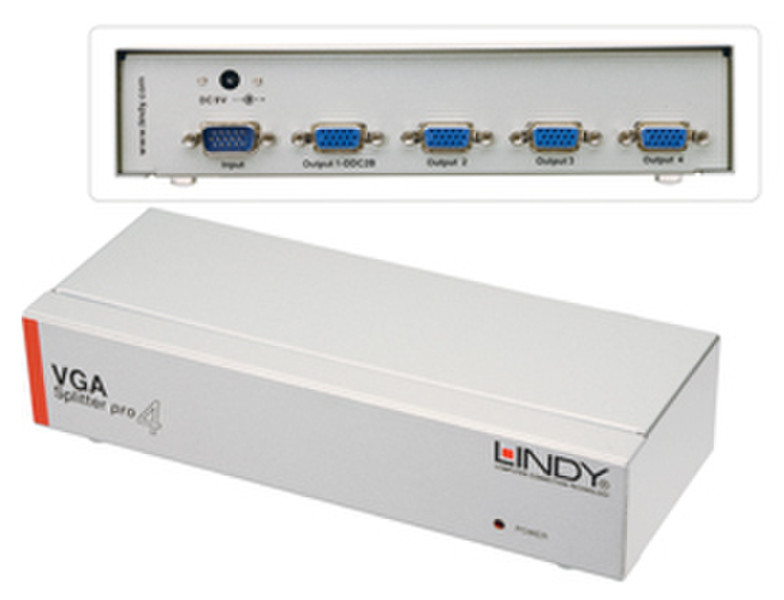 Lindy 4 Port VGA Splitter Pro