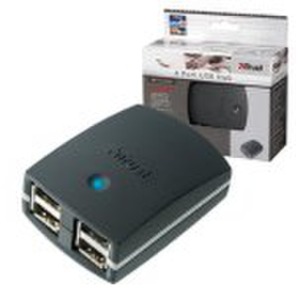 Trust 4 Port USB Hub HU-1240Tp 12Mbit/s Schwarz Schnittstellenhub