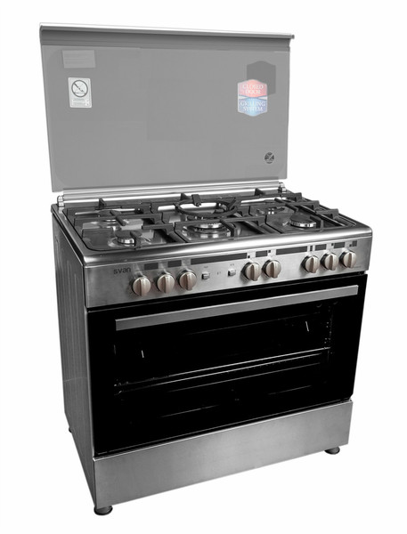 SVAN SVK9652GBI Freestanding Gas hob Black,Stainless steel cooker