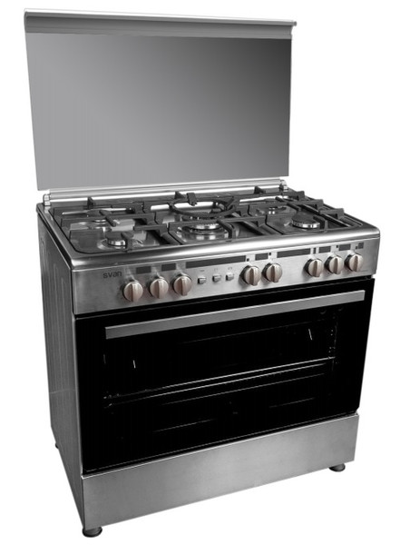 SVAN SVK9653GBI Freestanding Gas hob Black,Stainless steel cooker