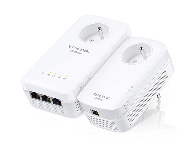 TP-LINK AV1200 1200Mbit/s Eingebauter Ethernet-Anschluss WLAN Weiß 2Stück(e) PowerLine Netzwerkadapter