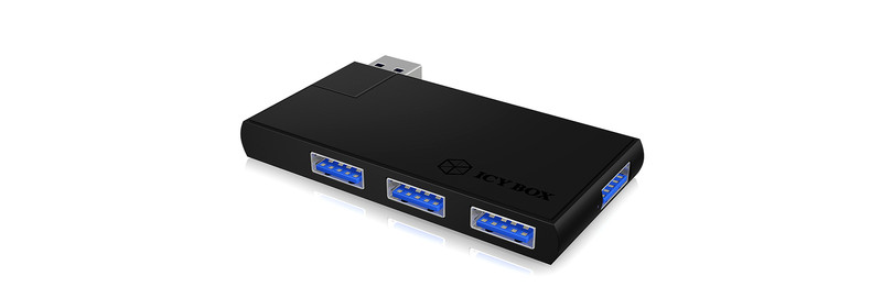 ICY BOX IB-Hub1401 USB 3.0 (3.1 Gen 1) Micro-B 5000Mbit/s Schwarz