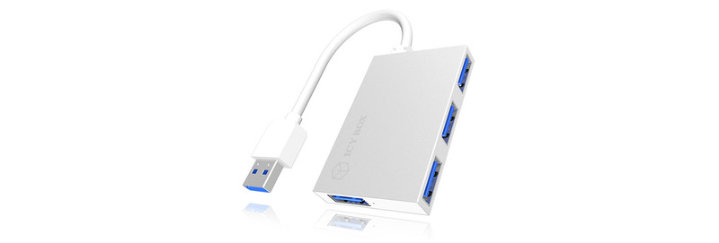 ICY BOX IB-Hub1402 USB 3.0 (3.1 Gen 1) Type-A 5000Mbit/s Silver