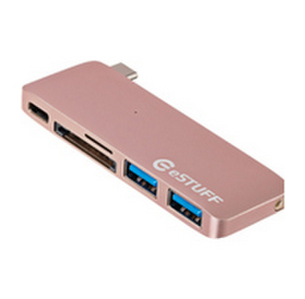 eSTUFF ES84121-ROSE USB 3.1 (3.1 Gen 2) Type-С 5000Мбит/с Розовый хаб-разветвитель