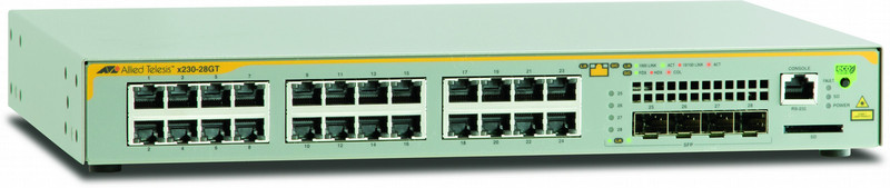 Allied Telesis AT-x230-28GT Managed network switch L3 Gigabit Ethernet (10/100/1000) Power over Ethernet (PoE) 1U Серый