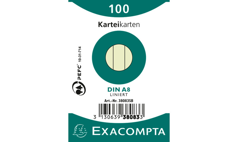 Exacompta 38083SB Green 100pc(s) index card