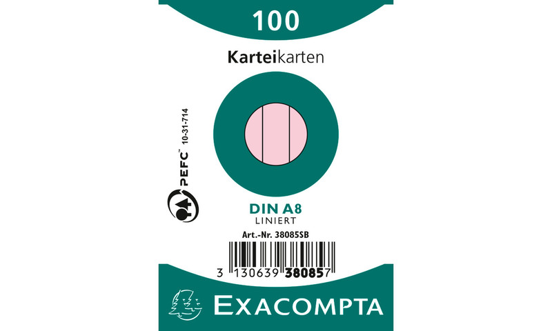 Exacompta 38085SB Pink 100pc(s) index card