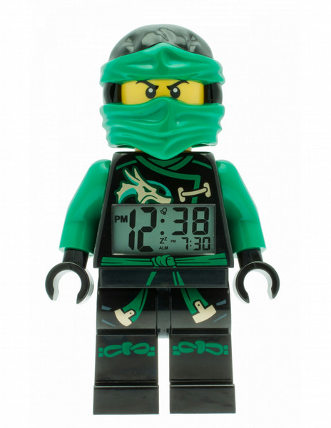 ClicTime Ninjago Sky Pirates Lloyd Minifigure Digital table clock Black,Green