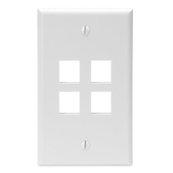 Leviton 41080-4WP White switch plate/outlet cover
